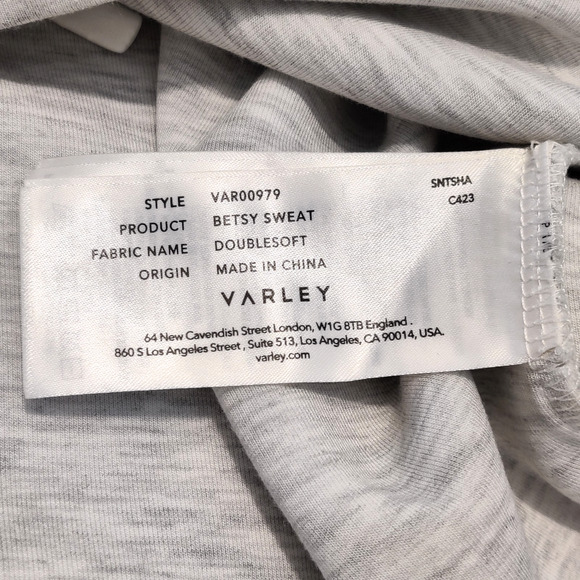 Varley Betsy Sweatshirt Womens M Gray Cowl Performance Stretch Comfy Cozy Soft - Picture 10 of 13